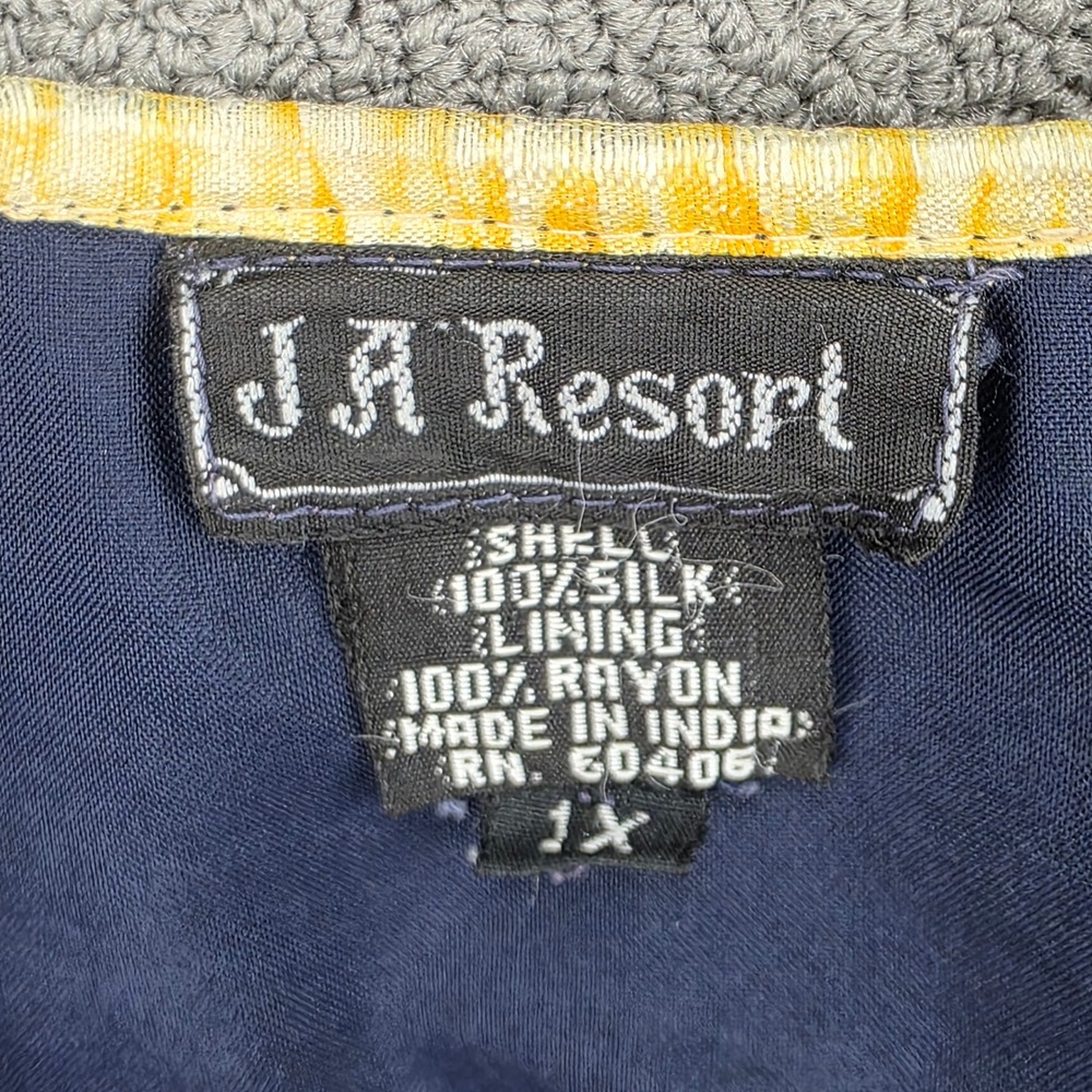 J.R. Resort Silk Patchwork Quilted Jacket Women Multicolor Boho Art to Wear 1X - Picture 4 of 12